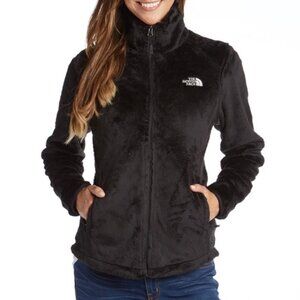 The North Face Black White Logo Osito Fuzzy Full Zip Jacket M